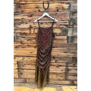 GRACE KARIN | Rainbow Sequin Sleeveless Ruffle Dress 2X